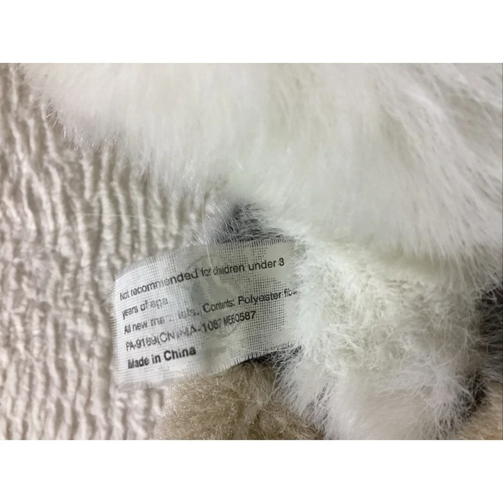 Defenders Of Wildlife Howling Wolf Plush Stuffed Animal Gray & Ivory EUC 9 Inch